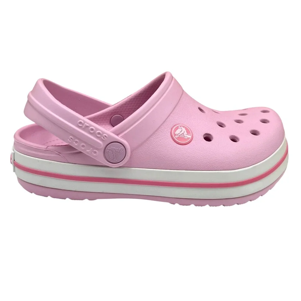 Crocs Big Girls Slip-on Clogs Size 2 (J2) Light Pink Water Friendly Lightweight